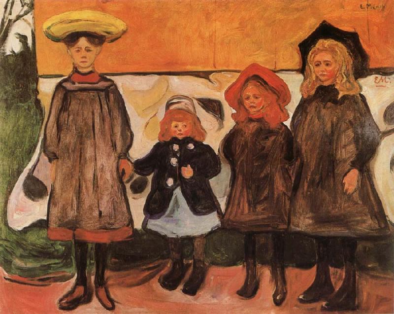 Edvard Munch Four Girls oil painting image